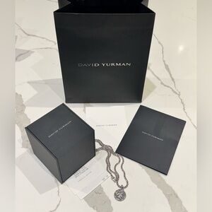 David Yurman silver et with Silver Chain and St. Christopher medallion